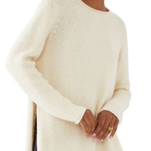 Eileen Fisher Sweaters - NWT Eileen Fisher Soft White Alpaca Ballet Neck Pullover Tunic